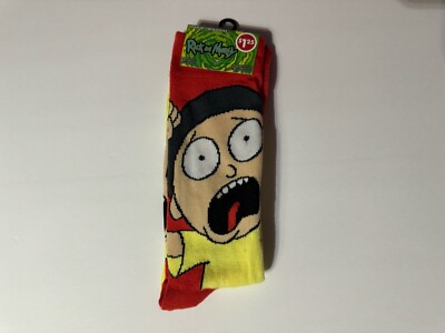 Rick And Morty Men's Novelty Crew Socks multicolor, 1 Pair  Shoe 6-12 New