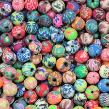 Wholesale lots 8mm Mixed Polymer Clay Round Ball Spacer Loose Beads 200pcs