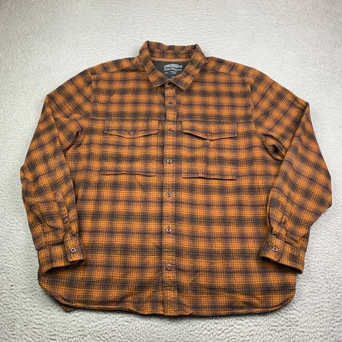 REI Co-Op Flannel Shirt Mens XL Wallace Lake Brown Plaid Long Sleeve Cotton