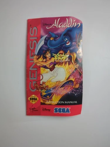VTG 1993 Sega Genesis ALADDIN Instruction Manual Booklet ONLY Disney
