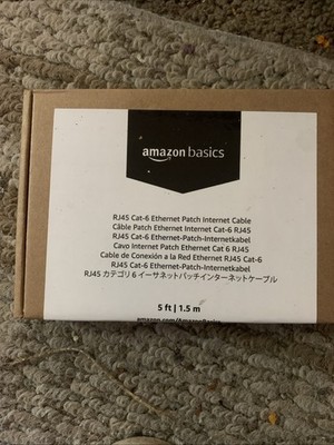Amazon Basics RJ45 Cat-6 Gigabit Ethernet Patch Internet Cable - 5 Foot Black#