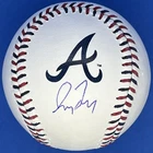 Greg Maddux Signed Autographed ATL Braves Team Stitch Logo Baseball Beckett COA