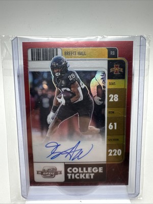 2022 Panini Contenders Optic College Ticket Ref Prizm Breece Hall Auto /25