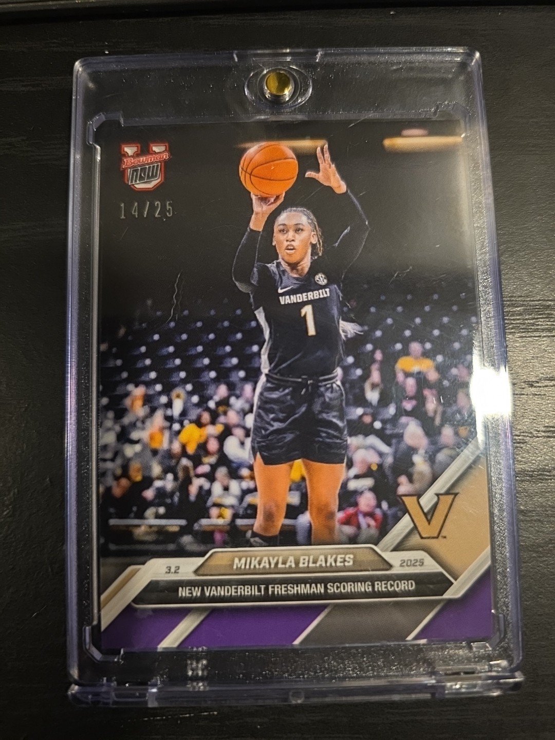 Mikayla Blakes Vanderbilt Record 2024-25 Bowman U NOW Basketball 79 - Purple /25