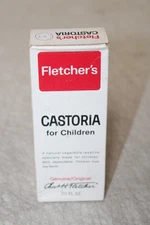 VINTAGE FLETCHER'S CASTORIA FOR CHILDREN  MEDICINE BOTTLE FULL WITH BOX