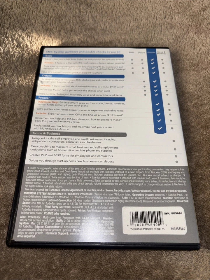 Intuit TurboTax Premier 2017: Federal & State, Investments & Rental Property - Image 2 of 3