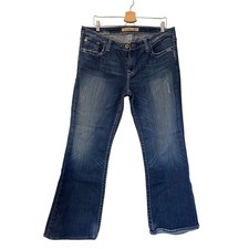 Big Star Maddie Mid Rise Bootcut Jeans Blue Denim Embroidered Pockets Size 31R