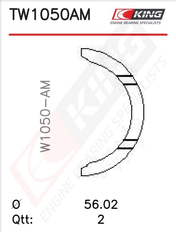 KING TW1050AM0.25 Crankshaft Thrust Washer Set Fits Hyundai Ix35 Grandeur Kia
