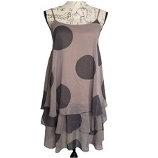 Anthropology ad:hoc Sz S Sundress Retro Ruffle Layers Brown Polka Dot