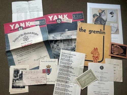 WWII WW2 Yank Magazine, US Army Air Force Gremlin, Military Paper & Document Lot