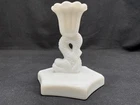 Vintage Westmoreland White Milk Glass Koi Fish Lucky Candle Stick Holder