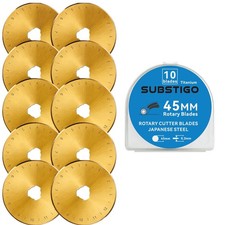 10 Pack 45mm Titanium Rotary Cutter Blades Compatible for Olfa/for Fiskars Ro...