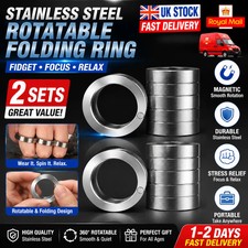 2X Stainless Steel Outdoor Rotatable Folding Ring Finger Ring NEW