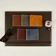 Personalized Nice Slim Id Wallet for Men, Minimalist Green Cool Card Holder