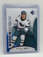 2025-26 SP Hockey Rookie Authentics Blue Michael Misa #122 San Jose Sharks