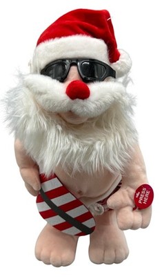 Surfing Santa Plush with Animated Musical Holiday Decor 15'' cuddle barn READ