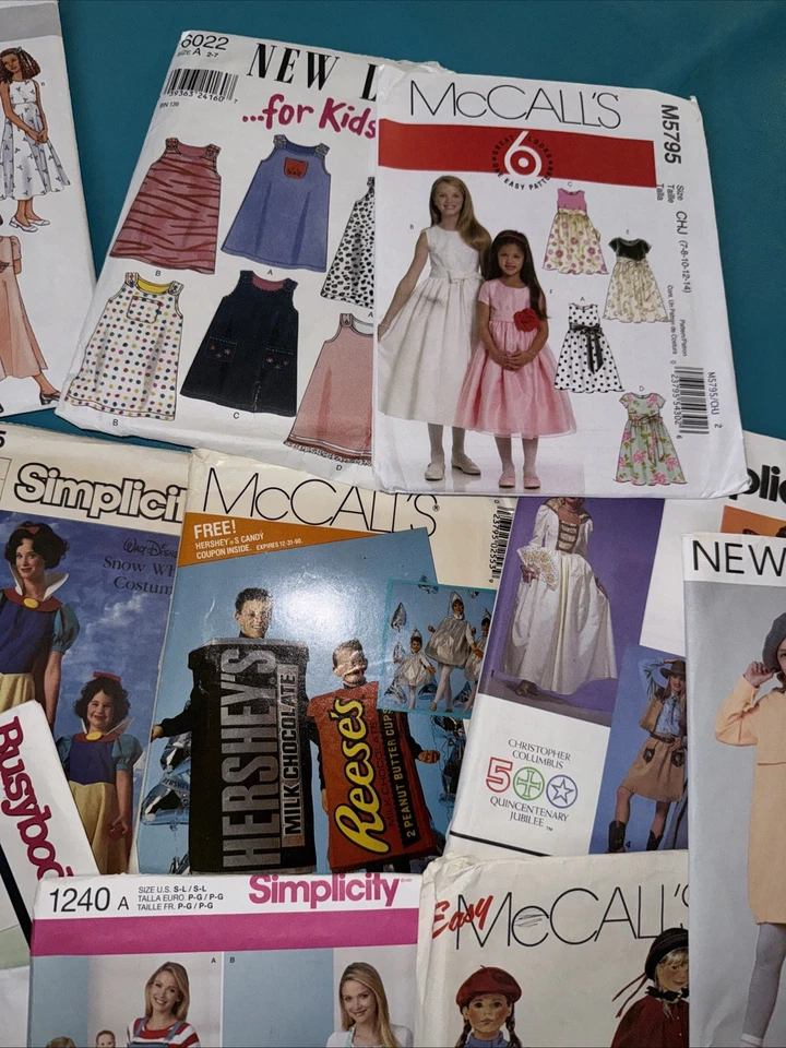 Lot of 17 Sewing Patterns Kids Girls Costumes Simplicity McCall’s Vintage + New - Image 3 of 4