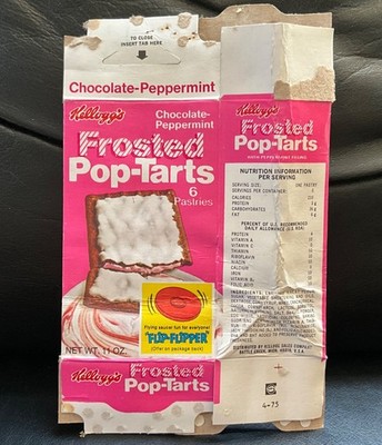 1975 Kellogg s Frosted Pop Tarts box - CHOCOLATE PEPPERMINT (RARE FLAVOR!)