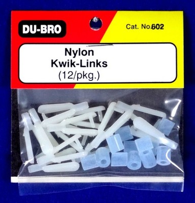 DU-BRO STANDARD SIZE NYLON KWIK-LINKS WITH LINK GUARDS (PKG OF 12)( CAT. # 602 )