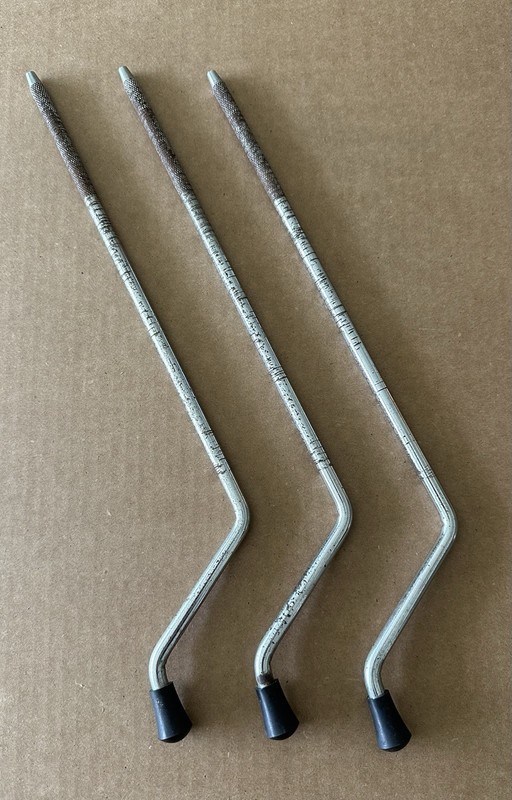 Vintage Early 60's Ludwig Floor Tom Drum Leg Set Of 3 Legs w/ Rubber Feet