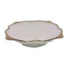 Vtg Anchor Hocking Milk Glass Bowl W/ Gold Gilt Trim Harvest Grape