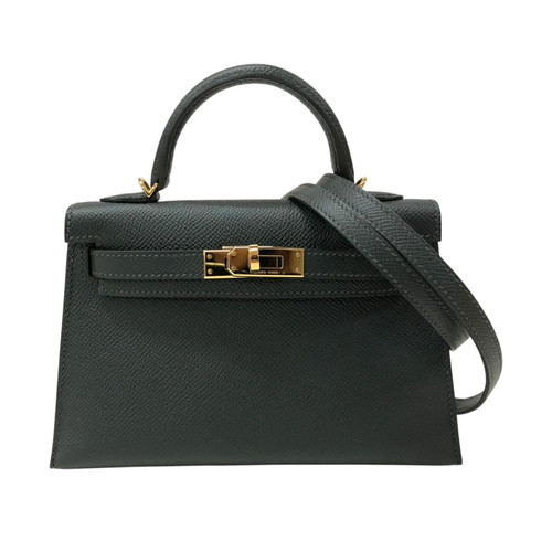 HERMES Mini Kelly 2 Epsom Leather Handbag W Stamp #OKB85