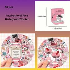 50pcs Inspirational Pink Waterproof Sticker Inspirational Stickers