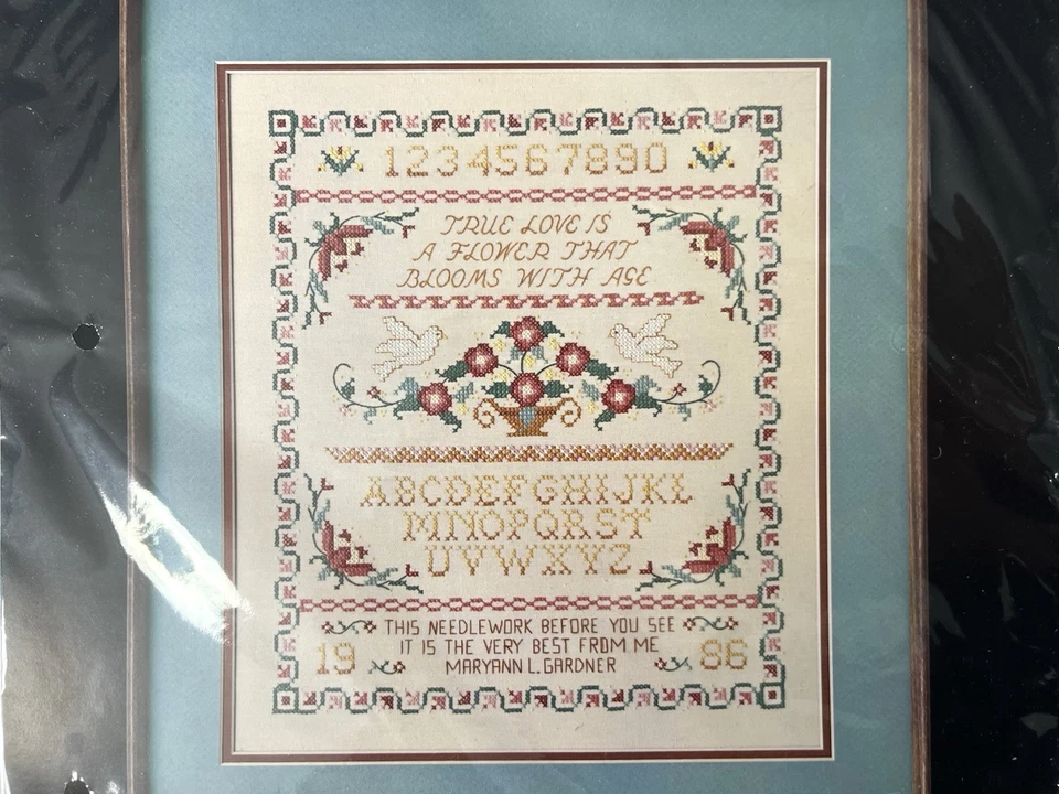 Dimensions Stamped Cross-Stitch 1986 True Love Sampler 3067 14” x 16” - Image 2 of 4