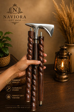 Handcrafted Axe Head Walking Cane  Vintage Gentleman Style