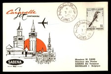 Mayfairstamps Tunisia Flight 1965 Tunis to Bruxelles Belgium Sabena Cover aax_06