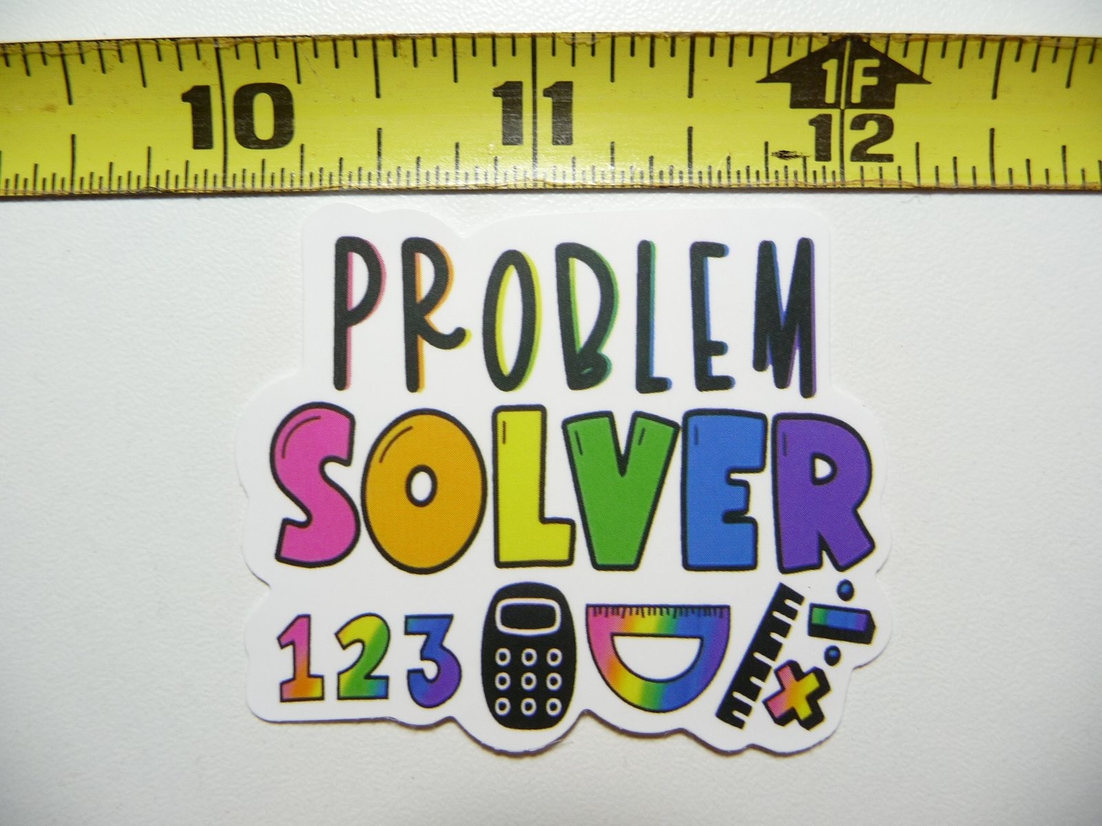 Colorful Math Problem Solver Collage Sticker Decal for School Classroom