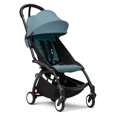 Stokke YOYO³ Stroller Lightweight & Compact Carry-On Compatible Black Aqua NEW