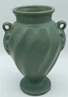Vintage Haeger Moss Green Swirl Vase Double Handles Urn Footed 810-89