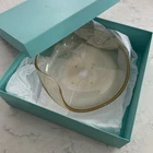 Tiffany & Co -  Elsa Peretti Murano Glass Thumbprint Bowl w/ Gold Aventurine 10"