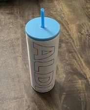 ALDI Gear Stainless Steel Tumbler Rainbow Text 24oz