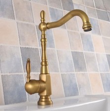 Antique Brass Single Hole Bathroom Kitchen Sink Faucet Basin Mixer Tap