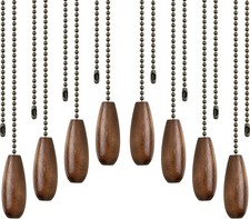 8 Pieces Ceiling Fan Pull Chains Extender Wooden Pendant Pull Chain Extension