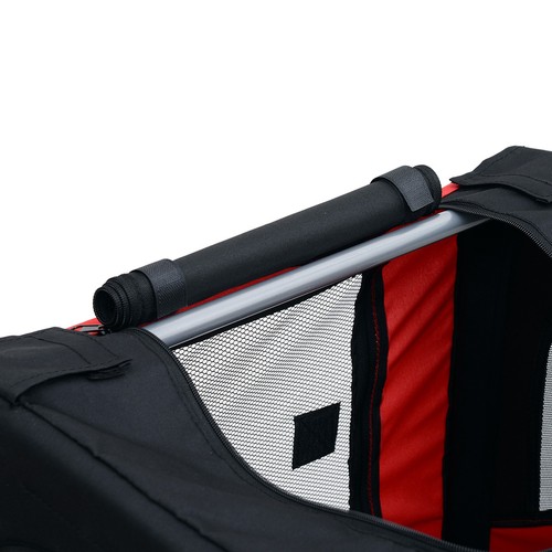 Dog Bike Trailer with 3 Entrances Large Wheels, Red - Picture 11 of 11