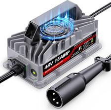 48V 15A Golf Cart Battery Charger for Club Car Precedent  DS - 3-Pin round Plug
