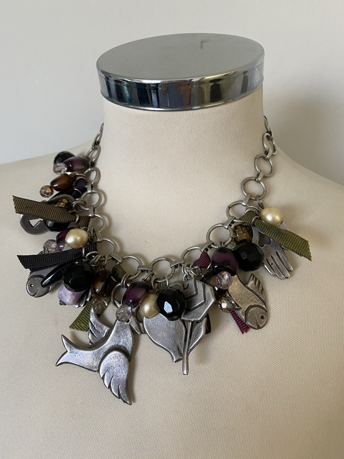 PHILIPPE FERRANDIS Signed Silver Multi-Charm & Be… - image 1