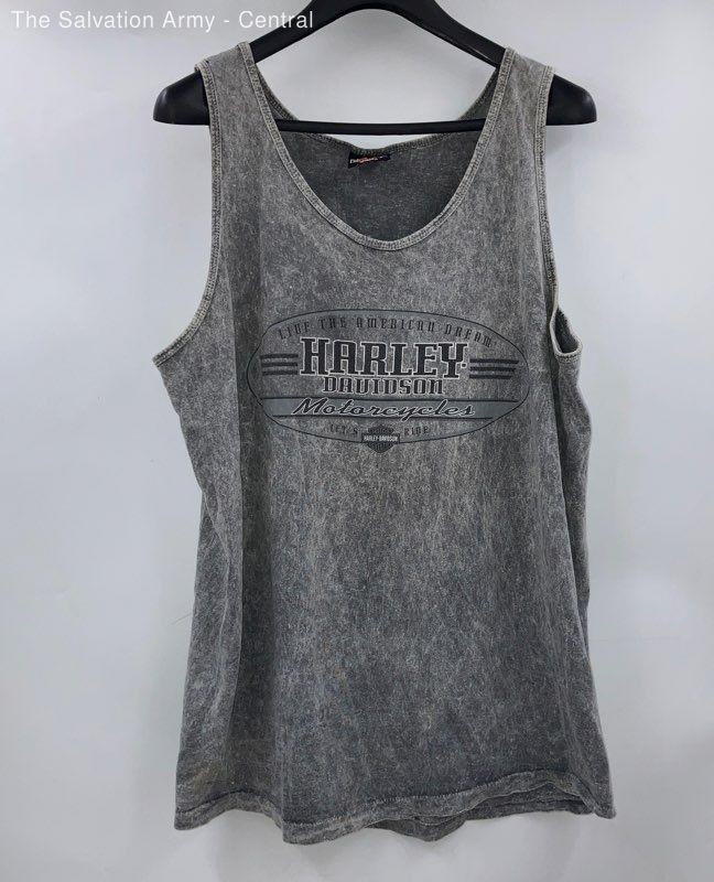 Harley-Davidson Womens Gray Cotton Graphic American Pullover Tank Top Size XL