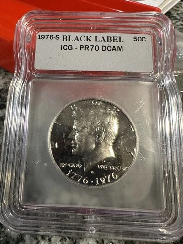 Kennedy Half Dollar 50C Proof Silver 1976-S ICG PR70 DCAM Uncirculated Coin