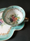 HAND PAINTED TEA CUP WITH LUNCHON SET, CUP AND SET WITH FLORALS AND GOLD DESIGN — photo 3