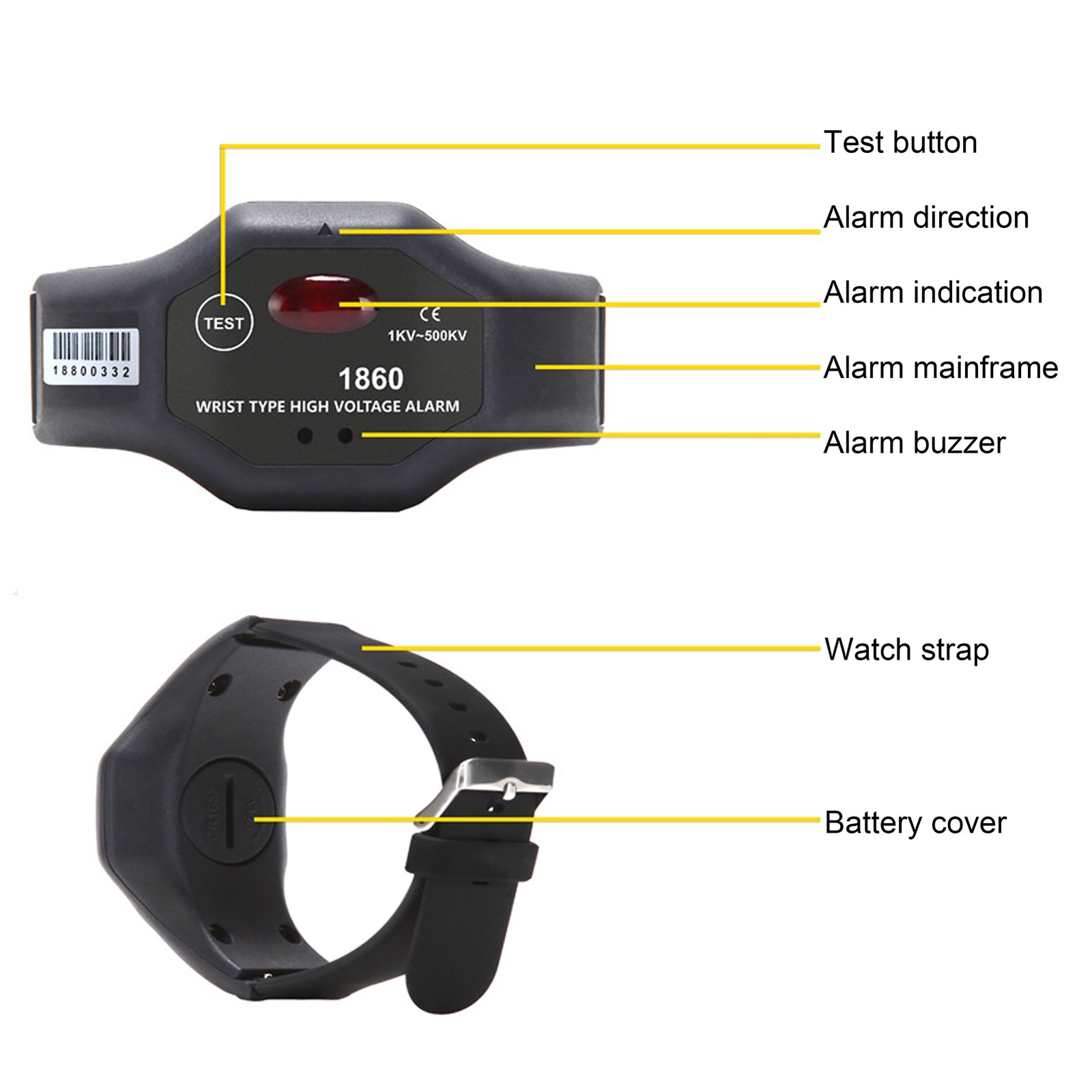ETCR-1860 1KV-500KV High Voltage Detector Wrist Mounted High Voltage Alarm HOT