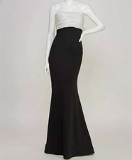City Studio Women's Black Back-Bow Contrast Mermaid Gown Dress Juniors-11/12.