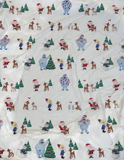 Pottery Barn Kids GID Rudolph The Red Nose Reindeer Full Flat Sheet Only