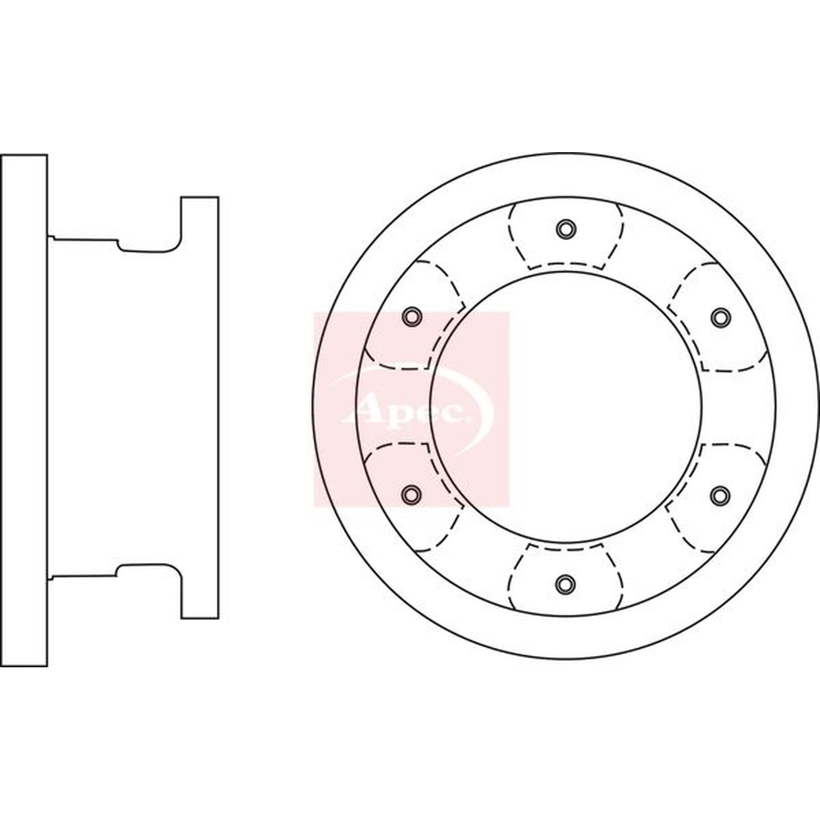 Apec Red Solid Brake Disc - DSK4197 - Fits Maxus Rear - OE Matching Quality