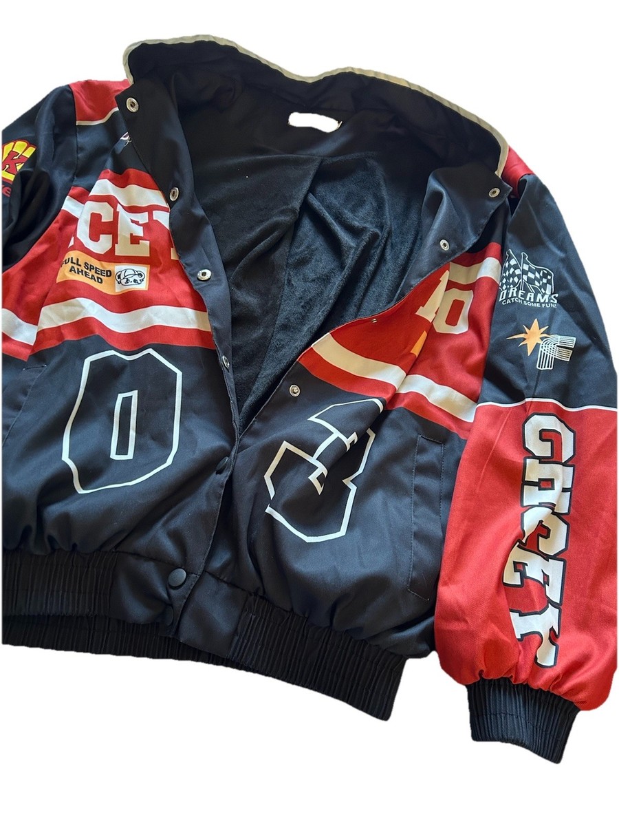 Racing Style Jacket CHCEY PIKO 03 Red Black Snap Front Racing