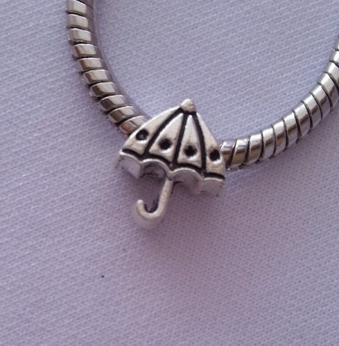 Umbrella Dangle Bead for Silver European Style Charm Bracelet - Picture 2 of 3