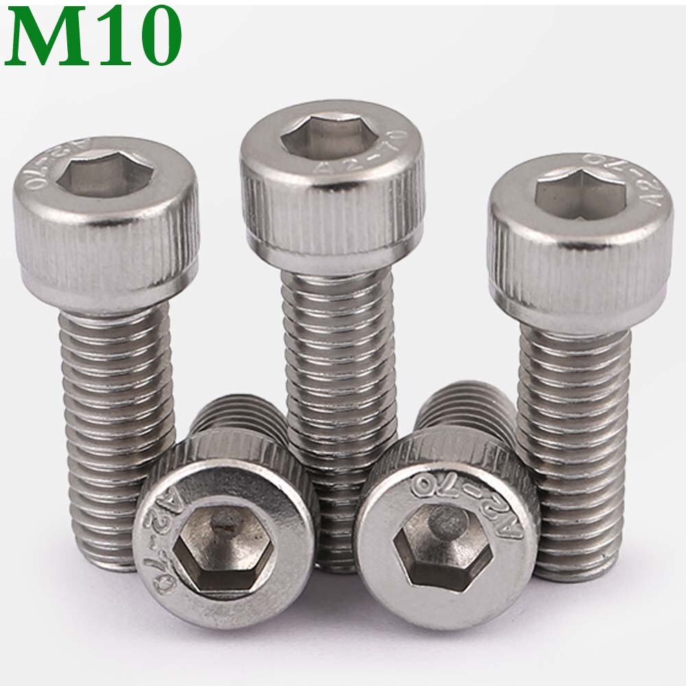 M10-1.5 304 Stainless Steel Hexagon Socket Cap Head Screws Allen 